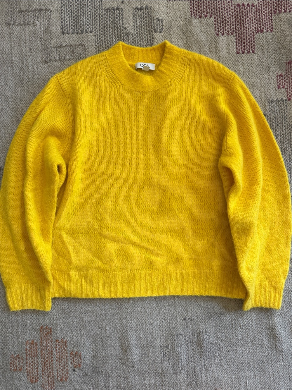 COS Bright Yellow Crewneck Knit Sweater